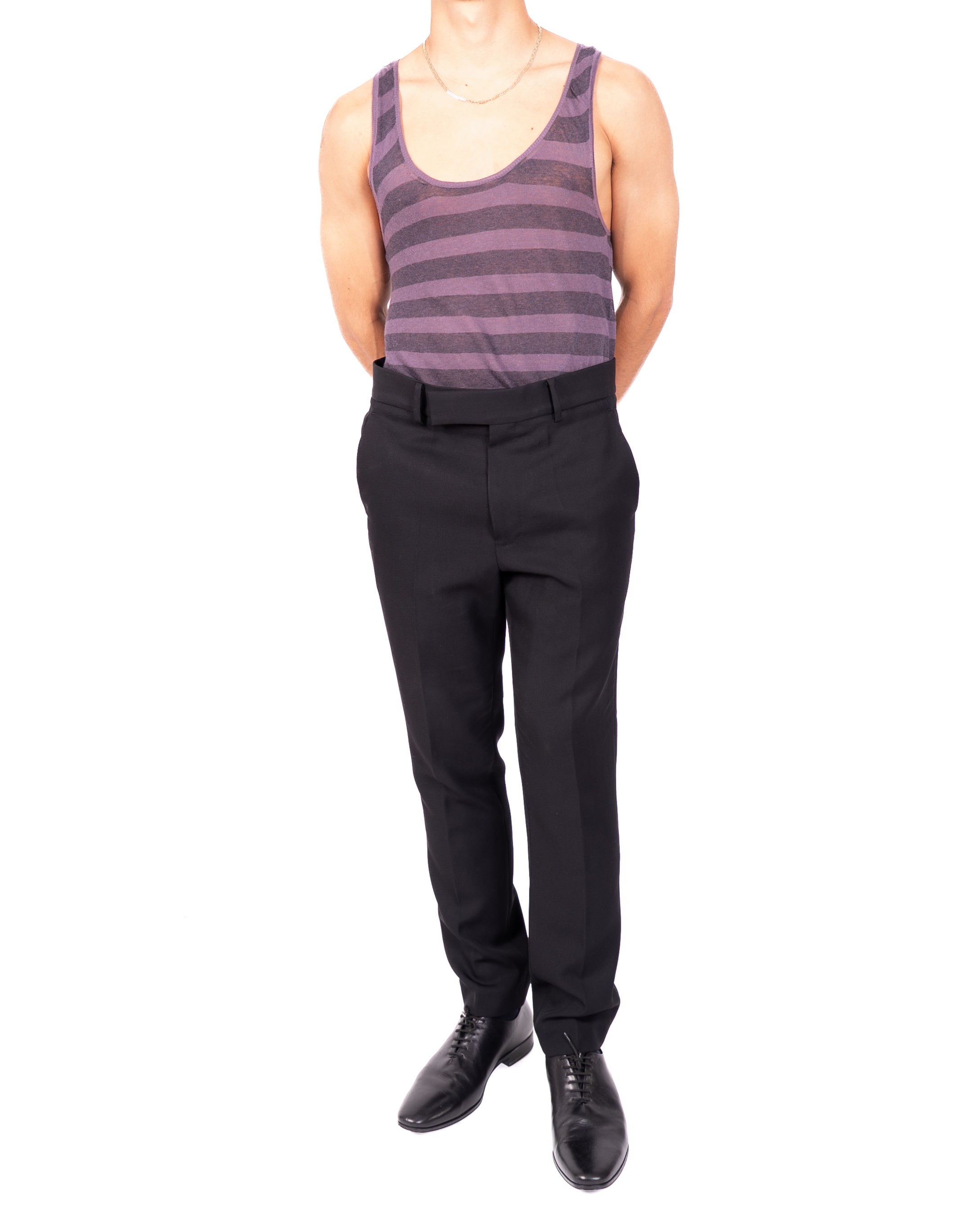 SS15 Striped Tanktop in Purple Wool