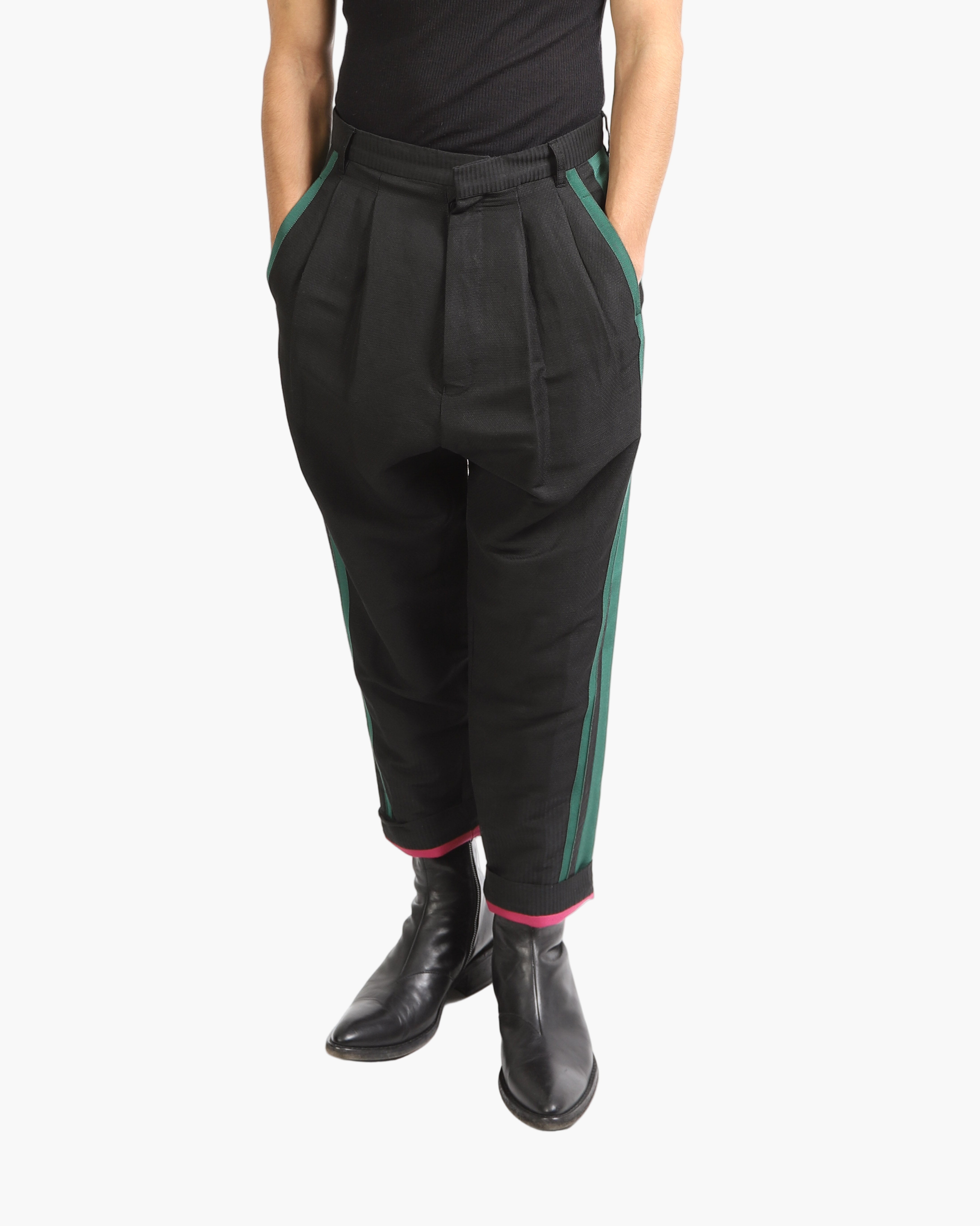 SS17 Striped Balloon Orbai Trousers in Jacquard Wool