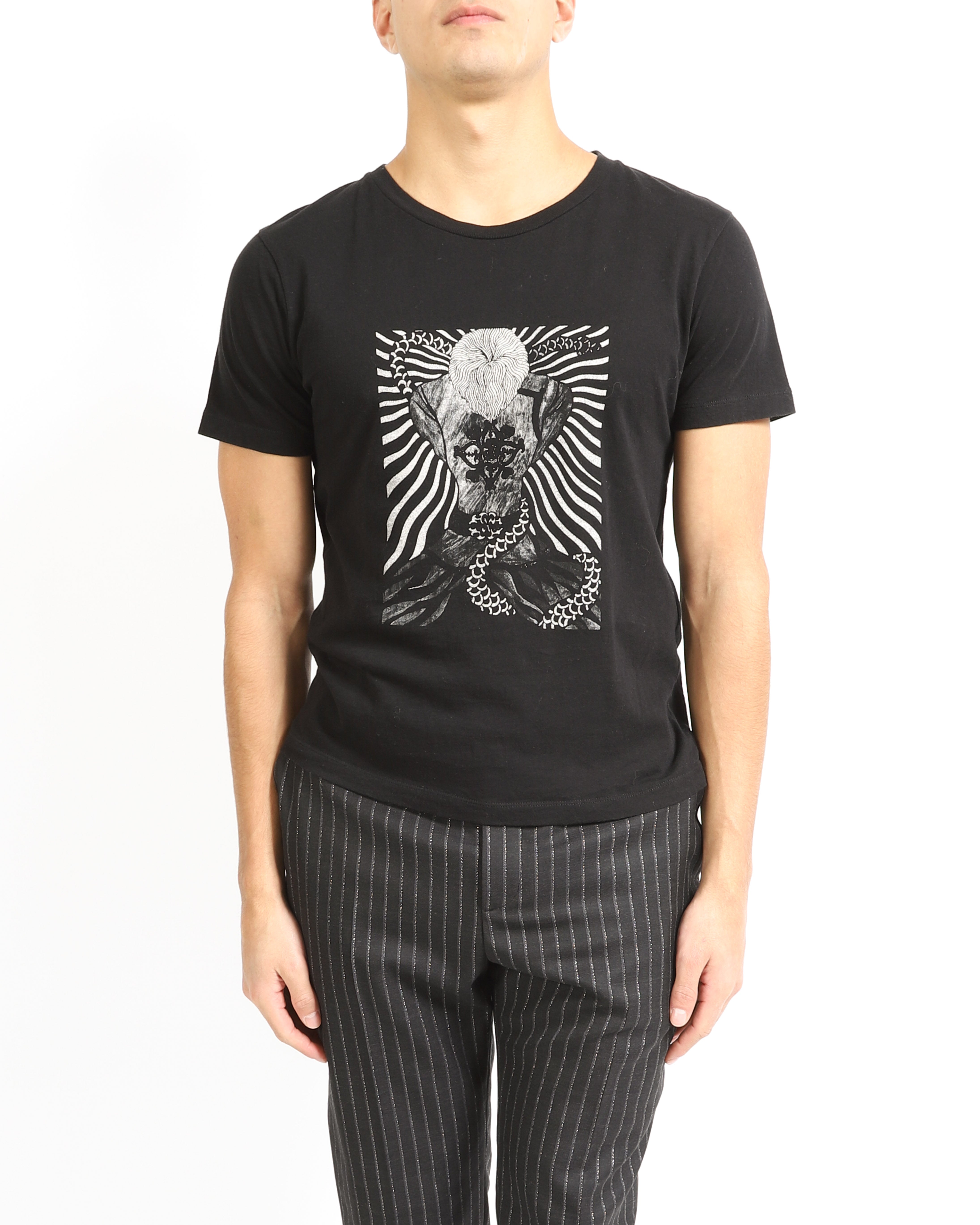 SS20 Sex Slave Print T-Shirt in Black Cotton