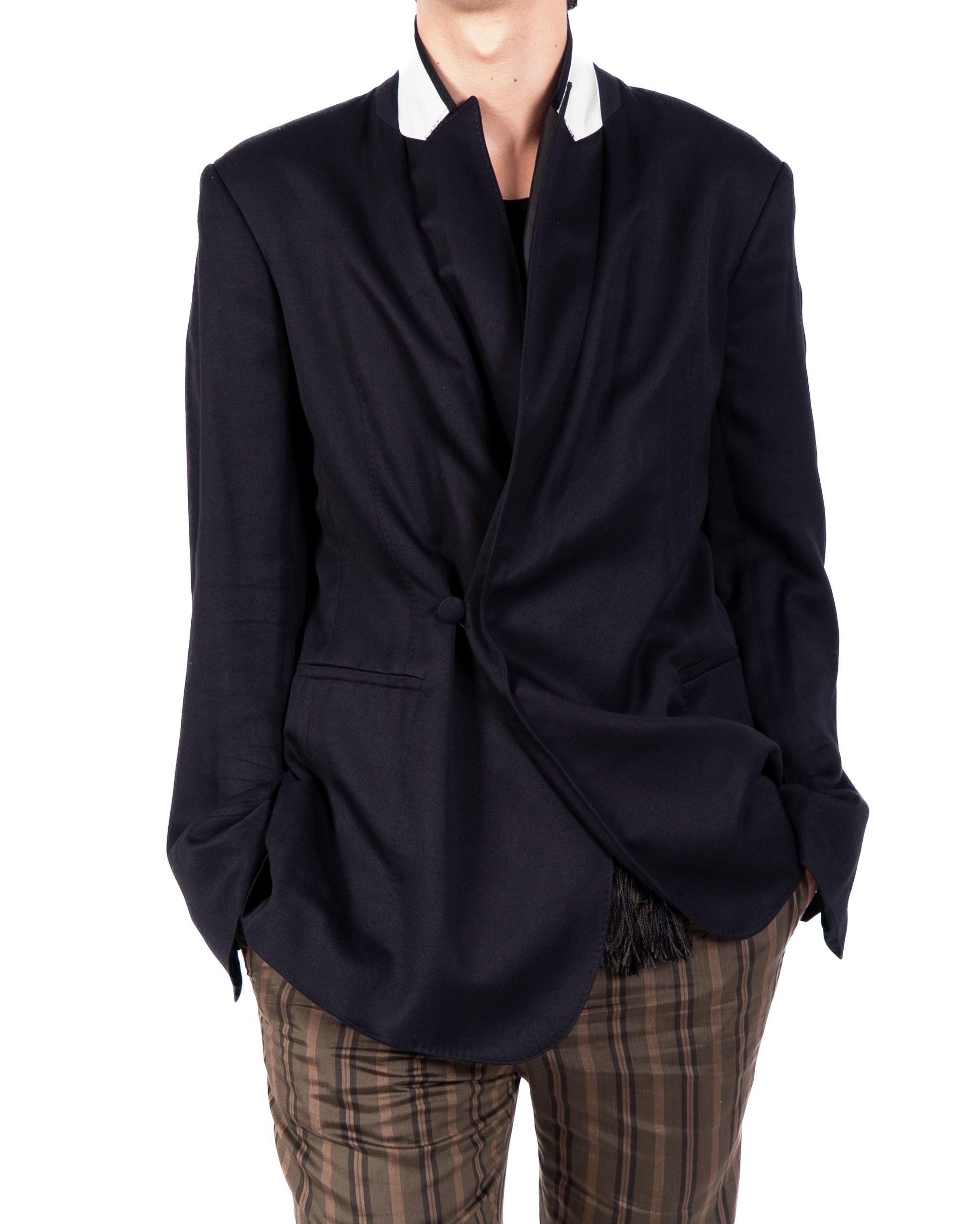 SS20 Slouchy Blazer in Black Viscose