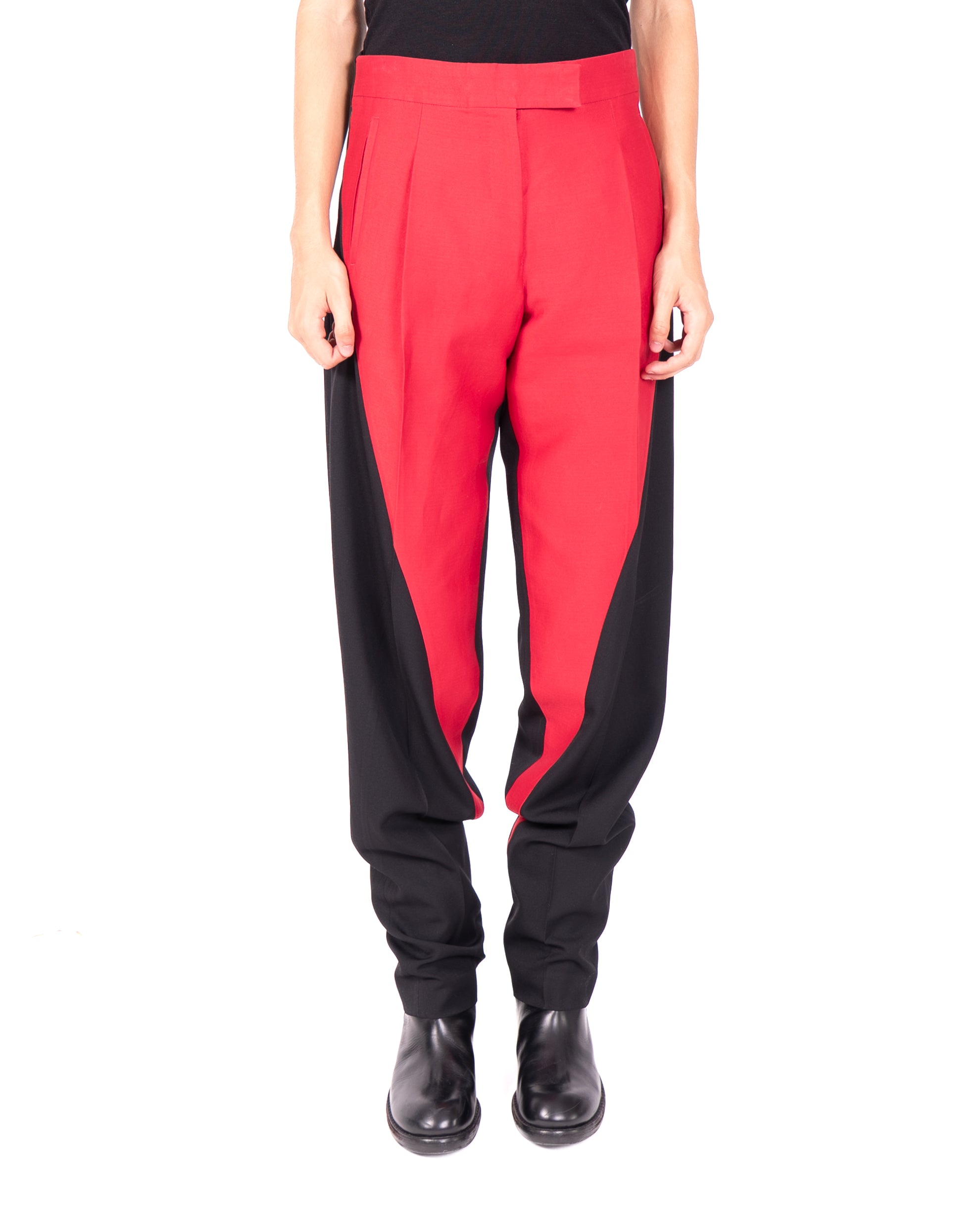 FW19 Red Black Two Tone Trousers