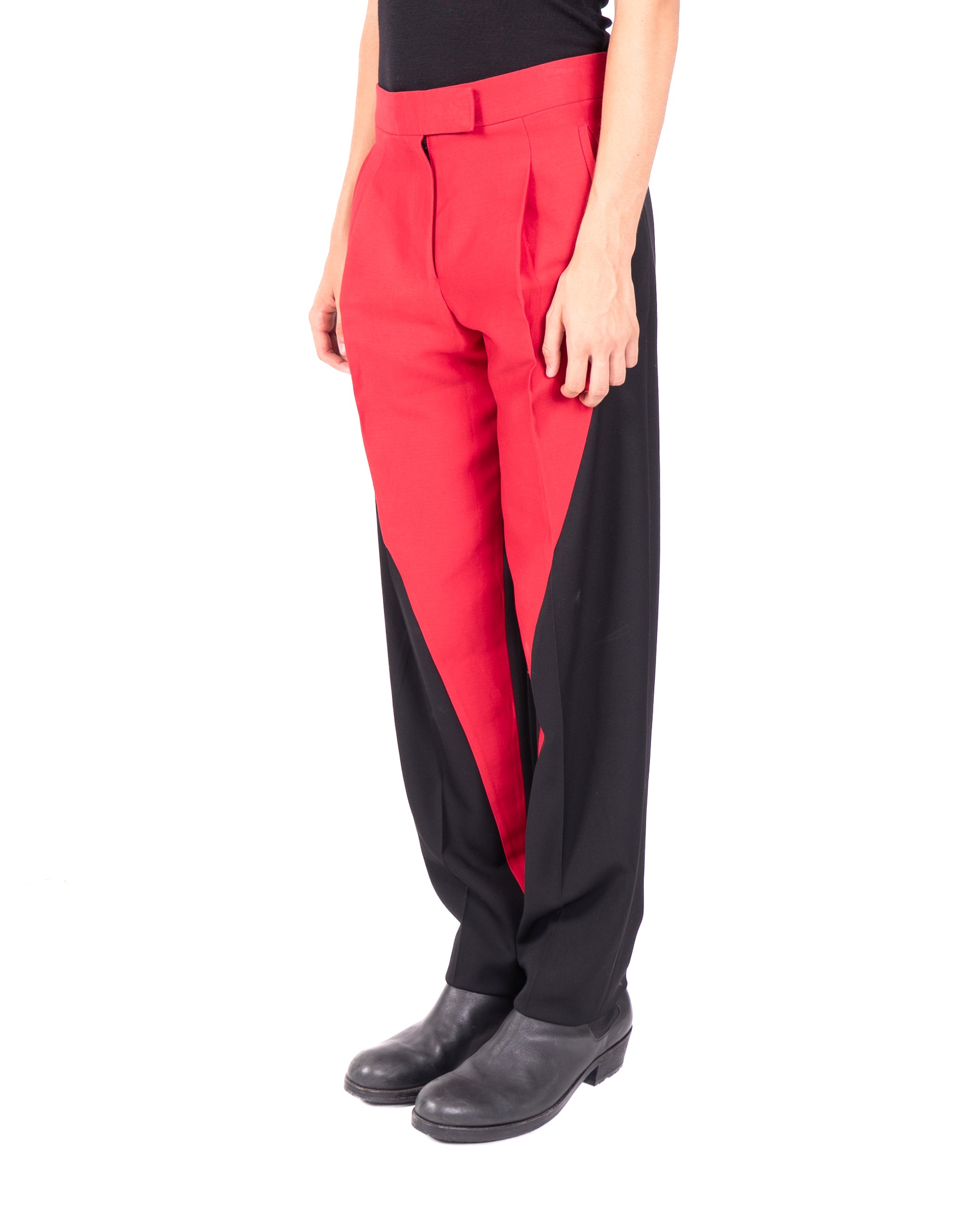 FW19 Red Black Two Tone Trousers
