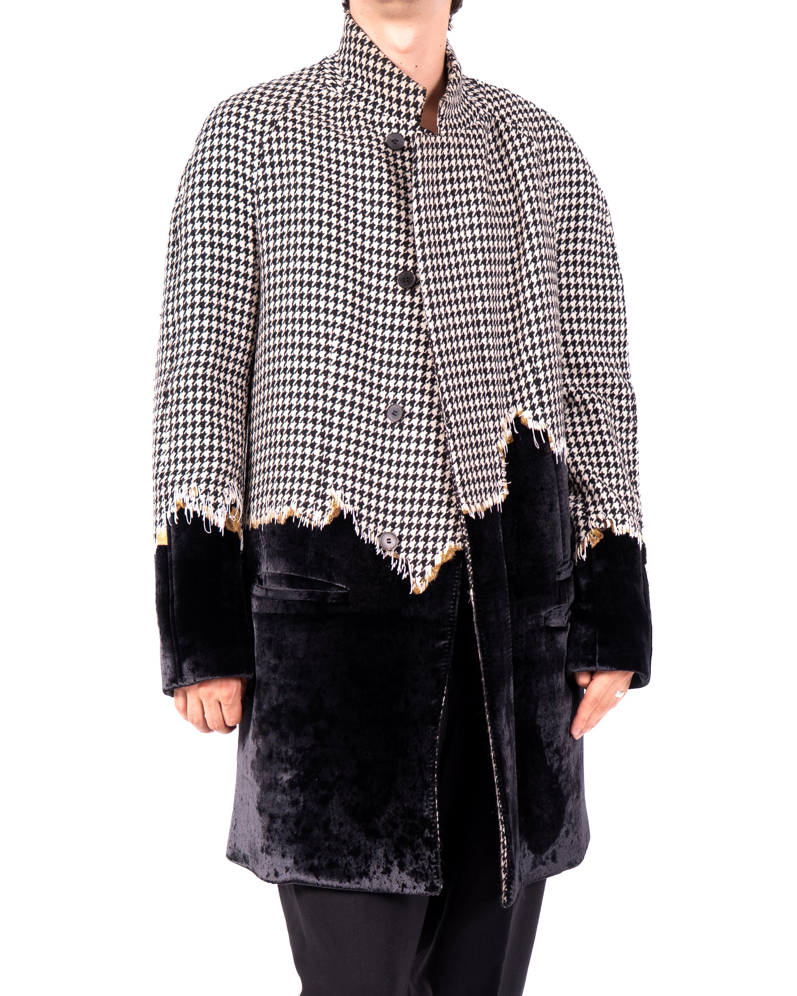FW17 Oversized Raglan Coat in Burnt Houndstooth Wool