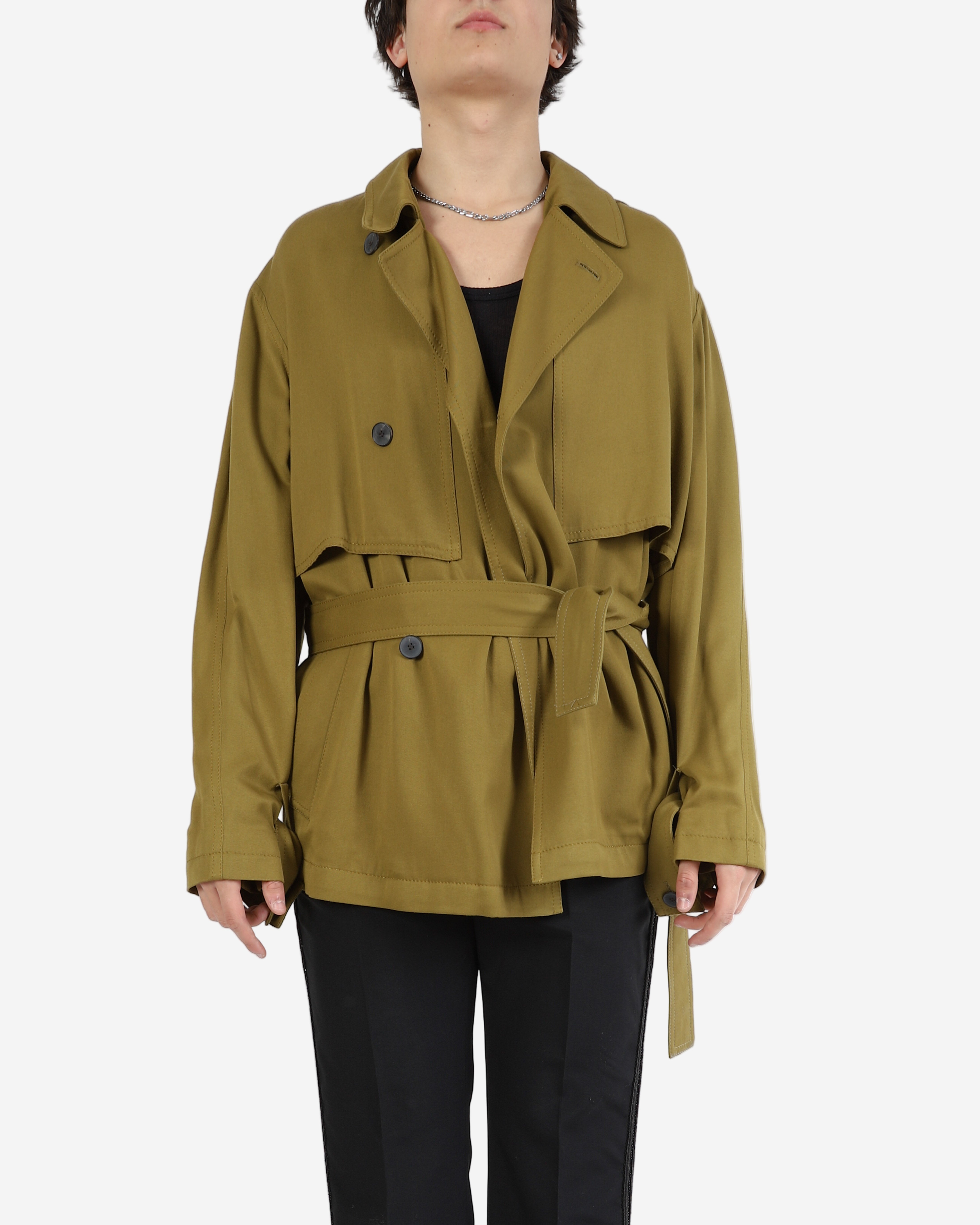 SS19 Oversized Caban Jacket in Mustard Viscose