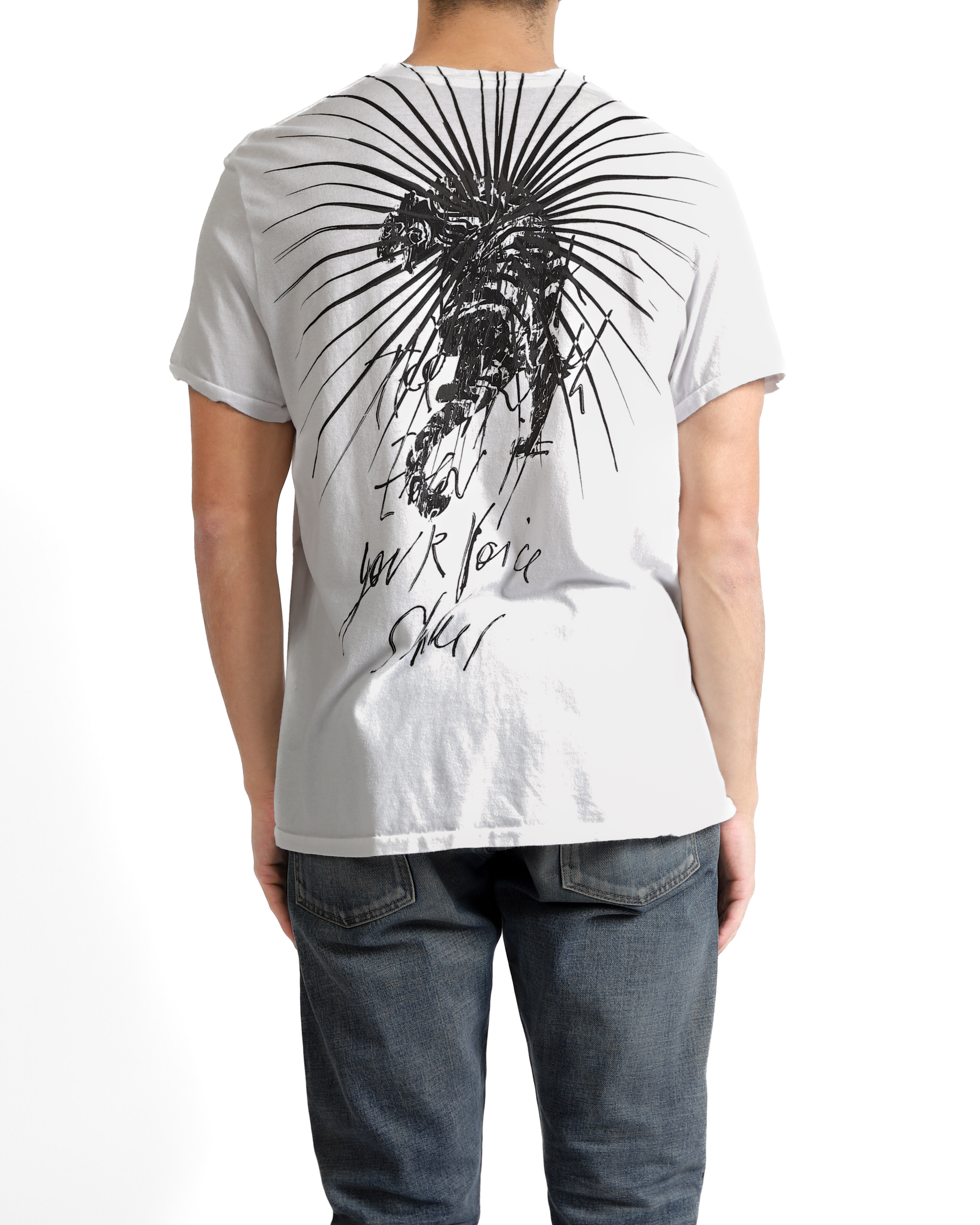 SS16 Back Print T-Shirt in White Cotton