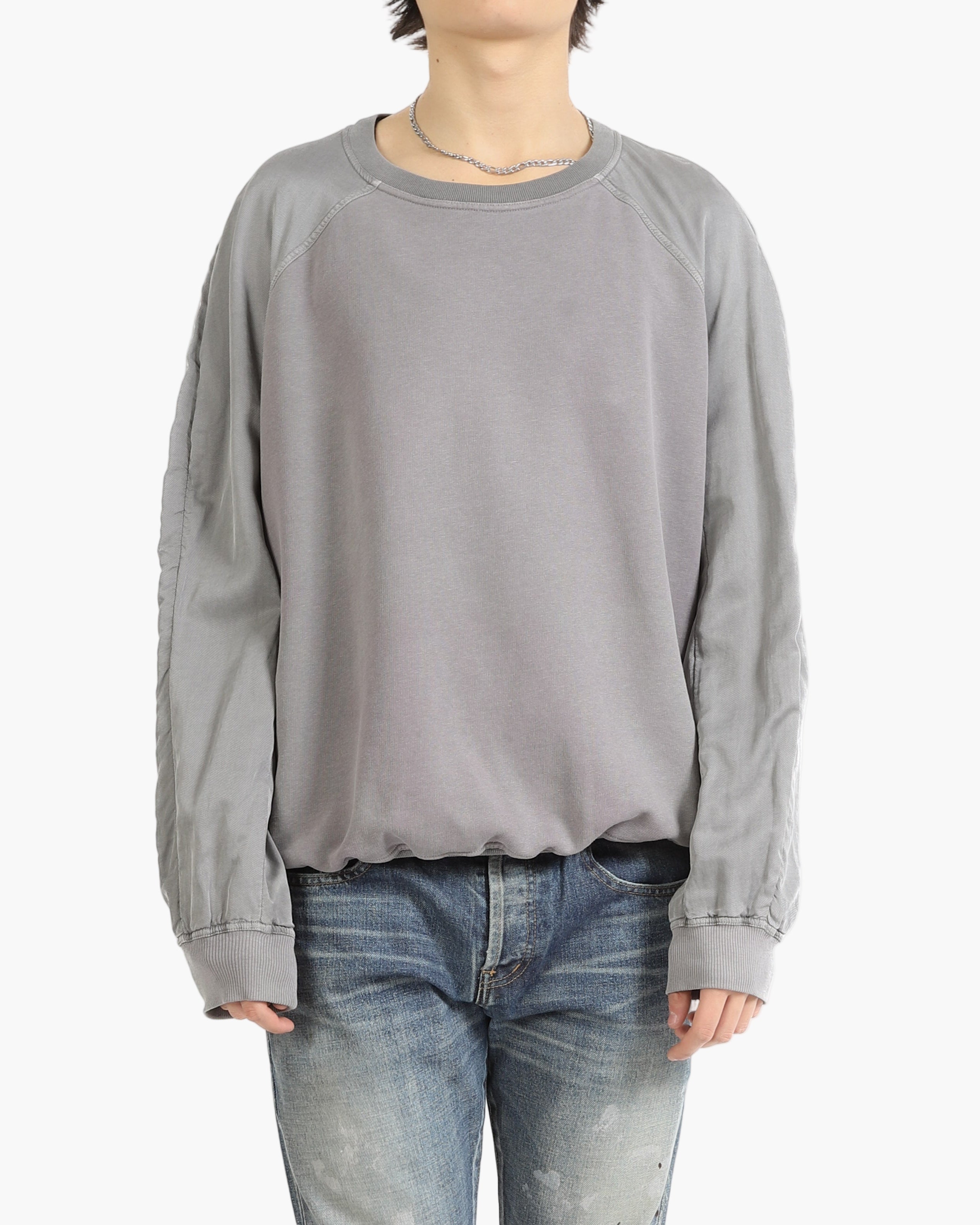 SS15 Oversized Sweatshirt in Purple/Grey Cotton & Viscose