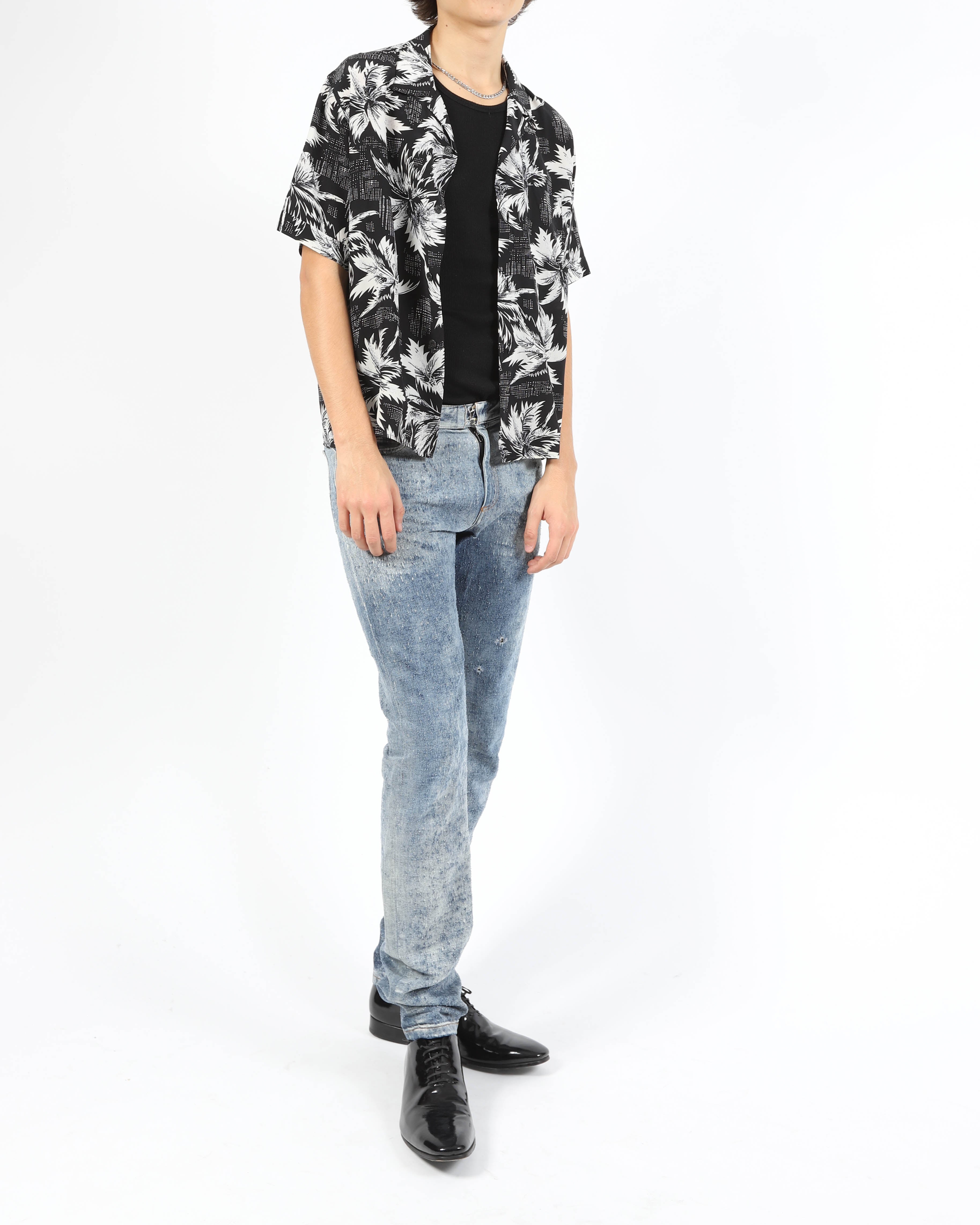 FW15 Slim Fit Jeans in Distressed Pilled Denim