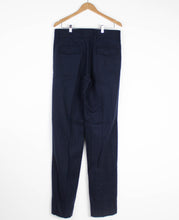 Load image into Gallery viewer, Navy Wool Pleated Trousers