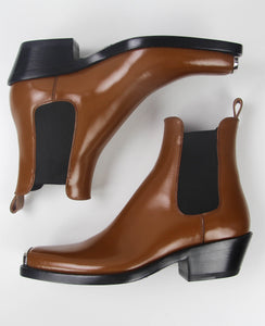 Metal Toe Cap Leather Chelsea Boots