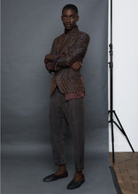 Load image into Gallery viewer, SS21 Brown Double Breasted Caraganus Jacquard Blazer