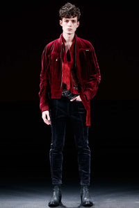 Burgundy Velvet Biker Bomber