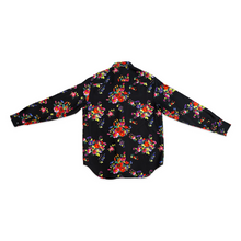 Load image into Gallery viewer, SS19 Black KAWS Floral Silk Shirt