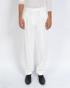 FW19 White Relaxed Two Tone Trousers