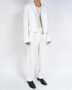 FW19 White Relaxed Two Tone Trousers