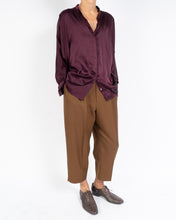 Load image into Gallery viewer, SS12 Oversized Purple Washed Silk Mandarin Shirt