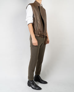 SS11 Brown Biker Waistcoat