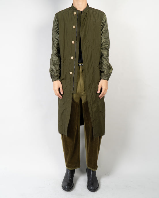 SS20 Green Nylon Overcoat