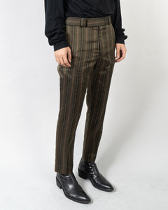 SS20 Green Striped Viscose Trousers
