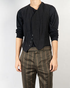 SS16 Black Linen Waistcoat