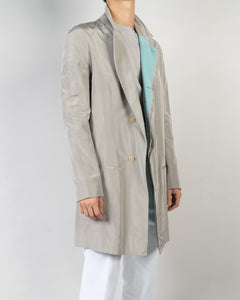 SS20 Grey Commodore Silk Raglan Coat