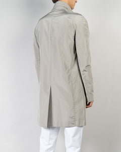 SS20 Grey Commodore Silk Raglan Coat
