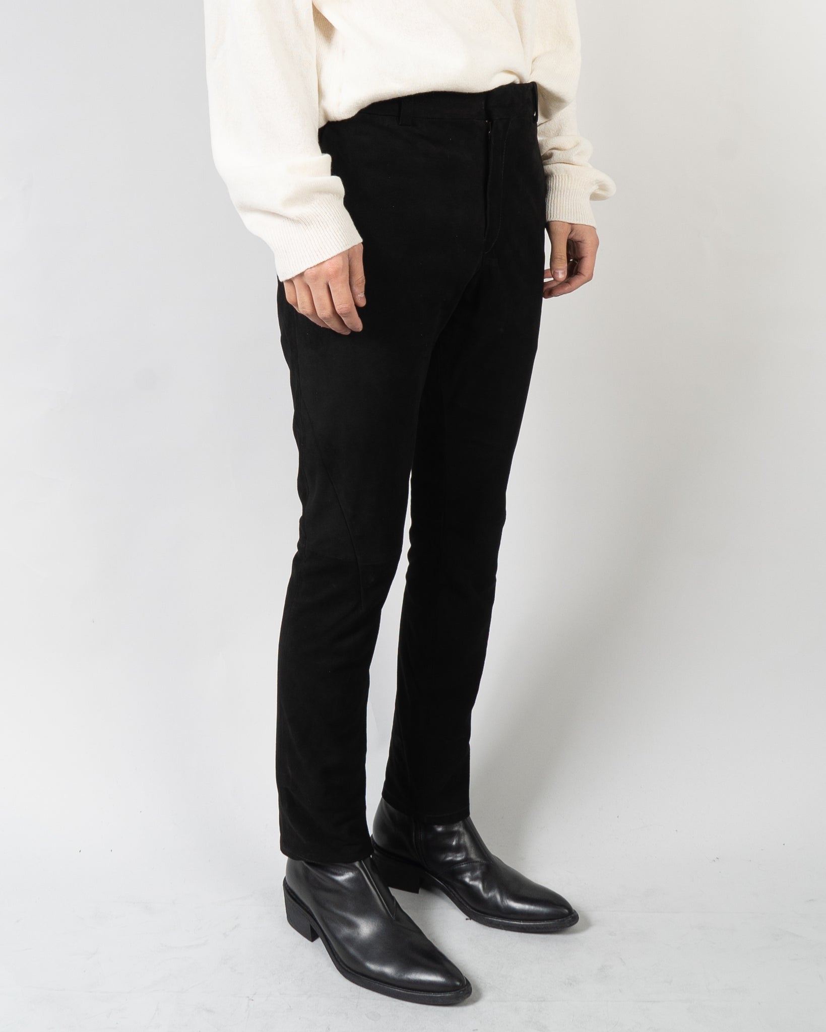 Black 2024 suede trousers