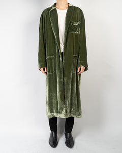 FW20 Green Velvet Belted Raglan Coat Sample
