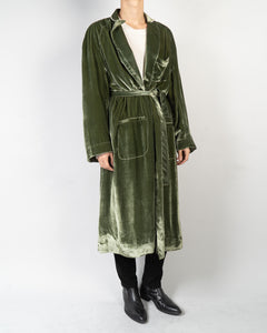 FW20 Green Velvet Belted Raglan Coat Sample