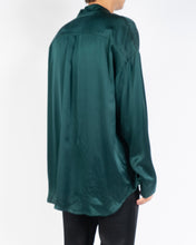 Load image into Gallery viewer, FW14 Green Oversized Mandarin Silk Shirt