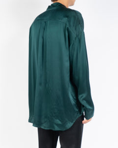 FW14 Green Oversized Mandarin Silk Shirt