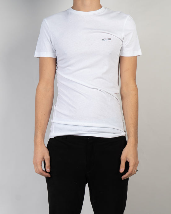 FW20 White Cotton Slim Fit Printed T-Shirt