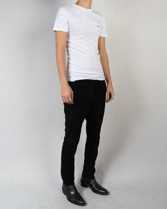 FW20 White Cotton Slim Fit Printed T-Shirt