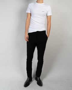 FW20 White Cotton Slim Fit Printed T-Shirt