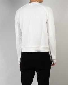 FW20 White Cropped Perth Sweatshirt with Crossgrain Detailing