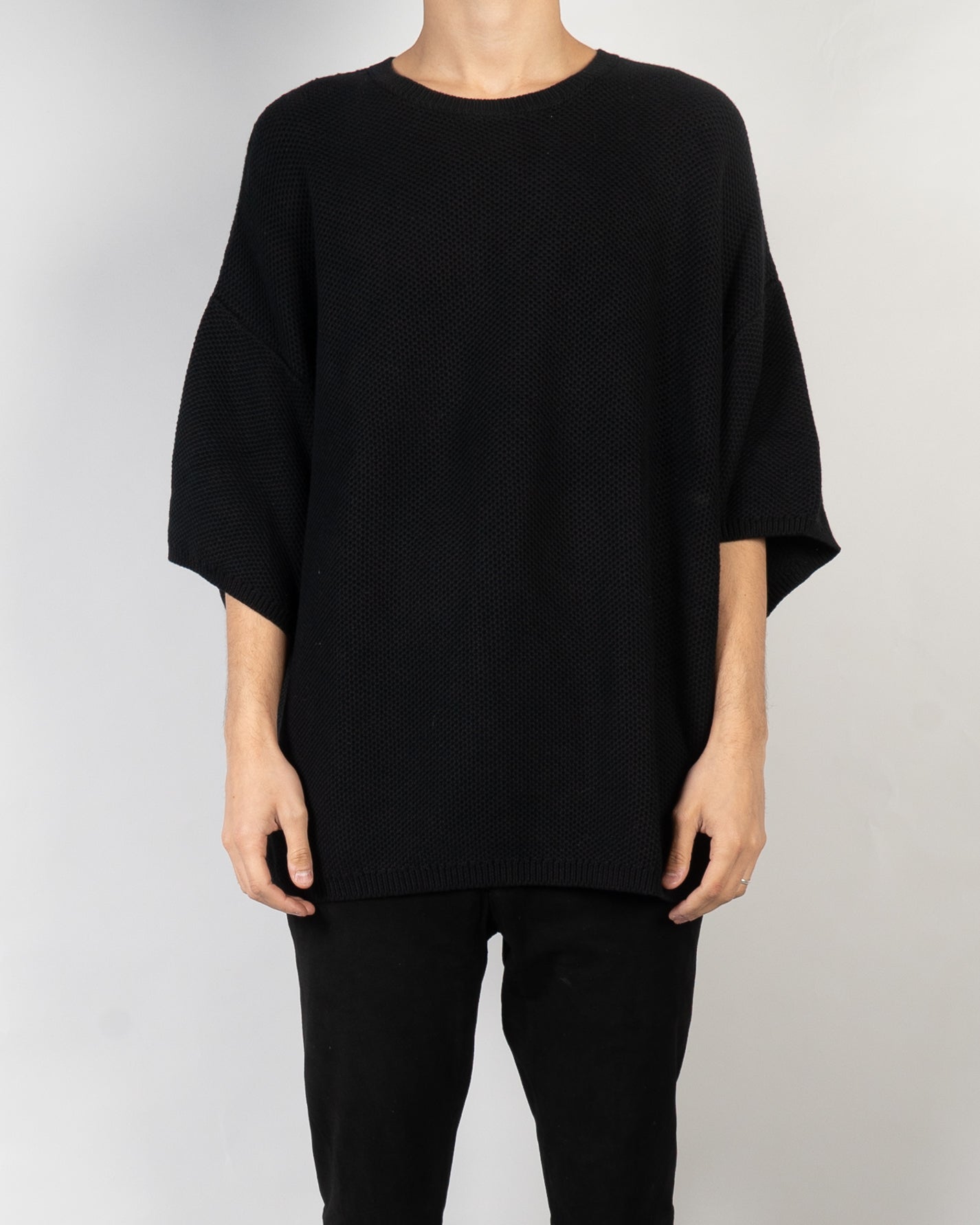 SS20 Cadet Black Oversized Knit T-Shirt