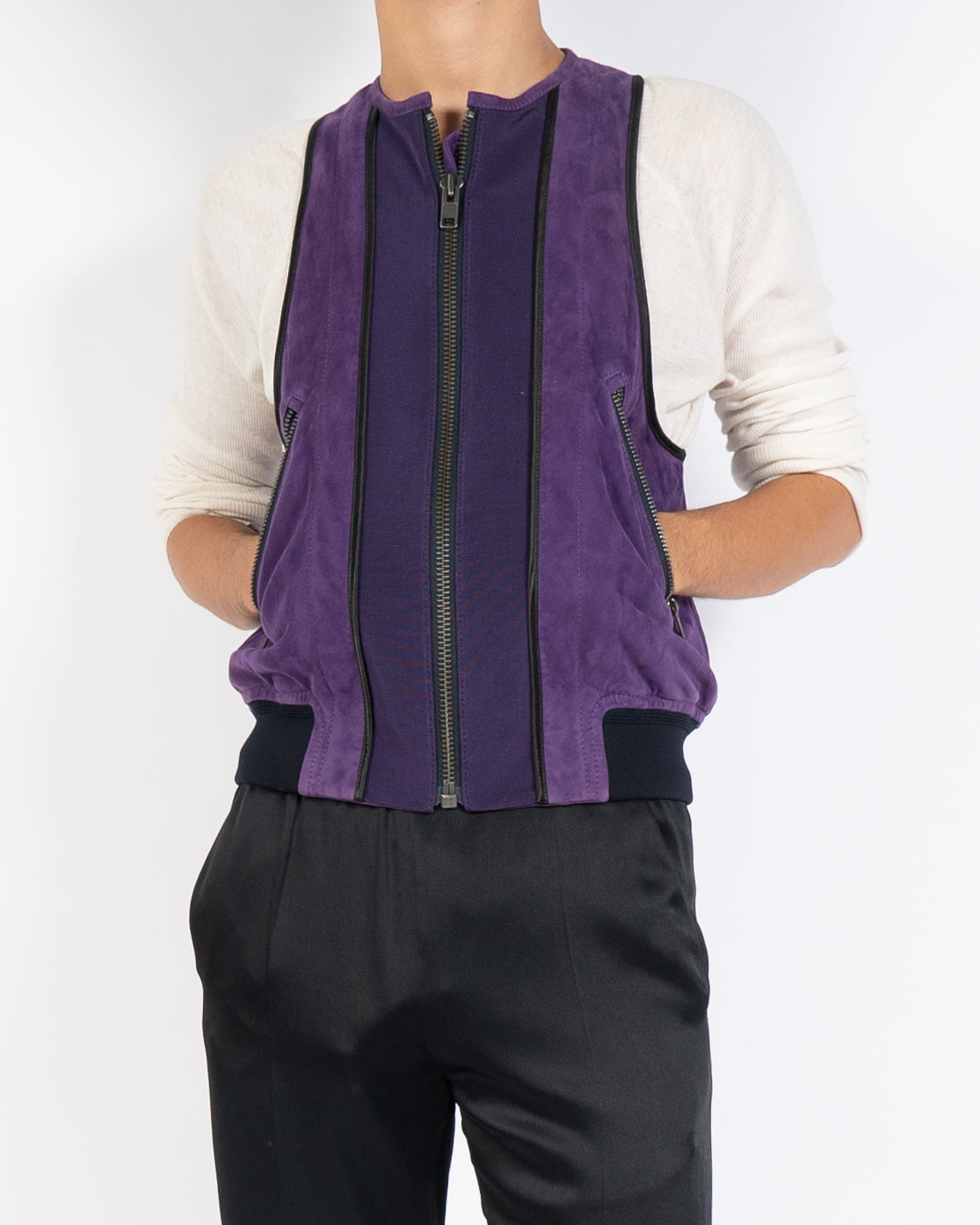 SS18 Violet Suede Waistcoat 1 of 1 Sample