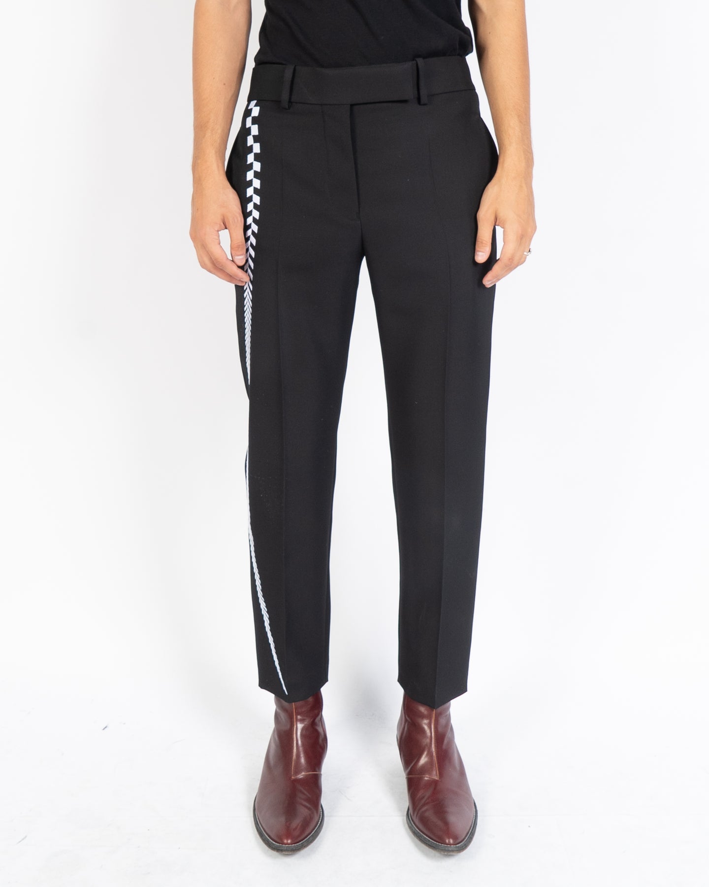 FW19 Embroidered Miles Black Trousers