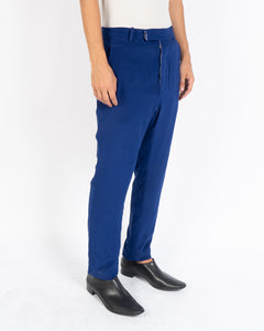 SS18 Blue Casual Silk Trousers Sample