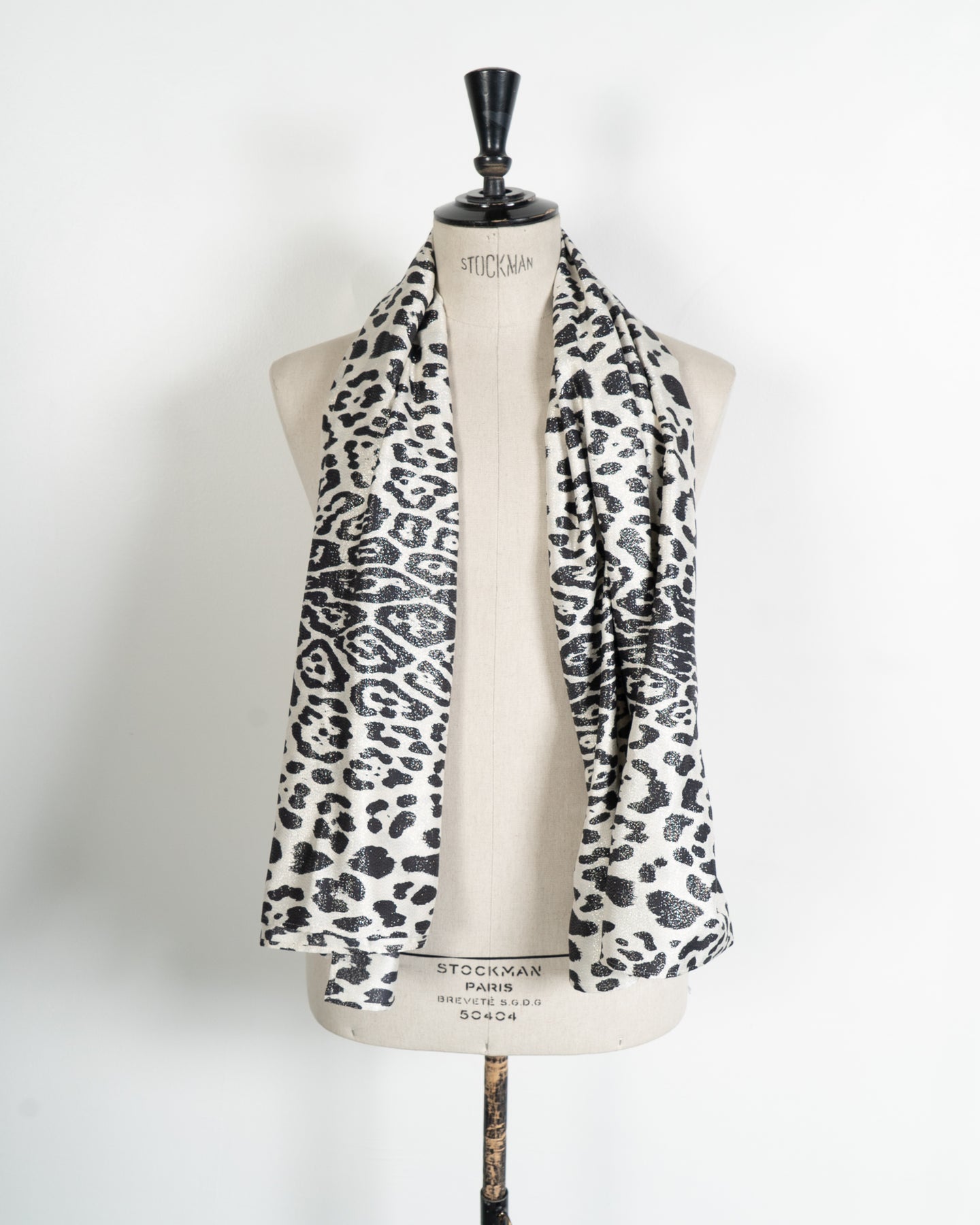 SS17 Black Leo Metallic Scarf