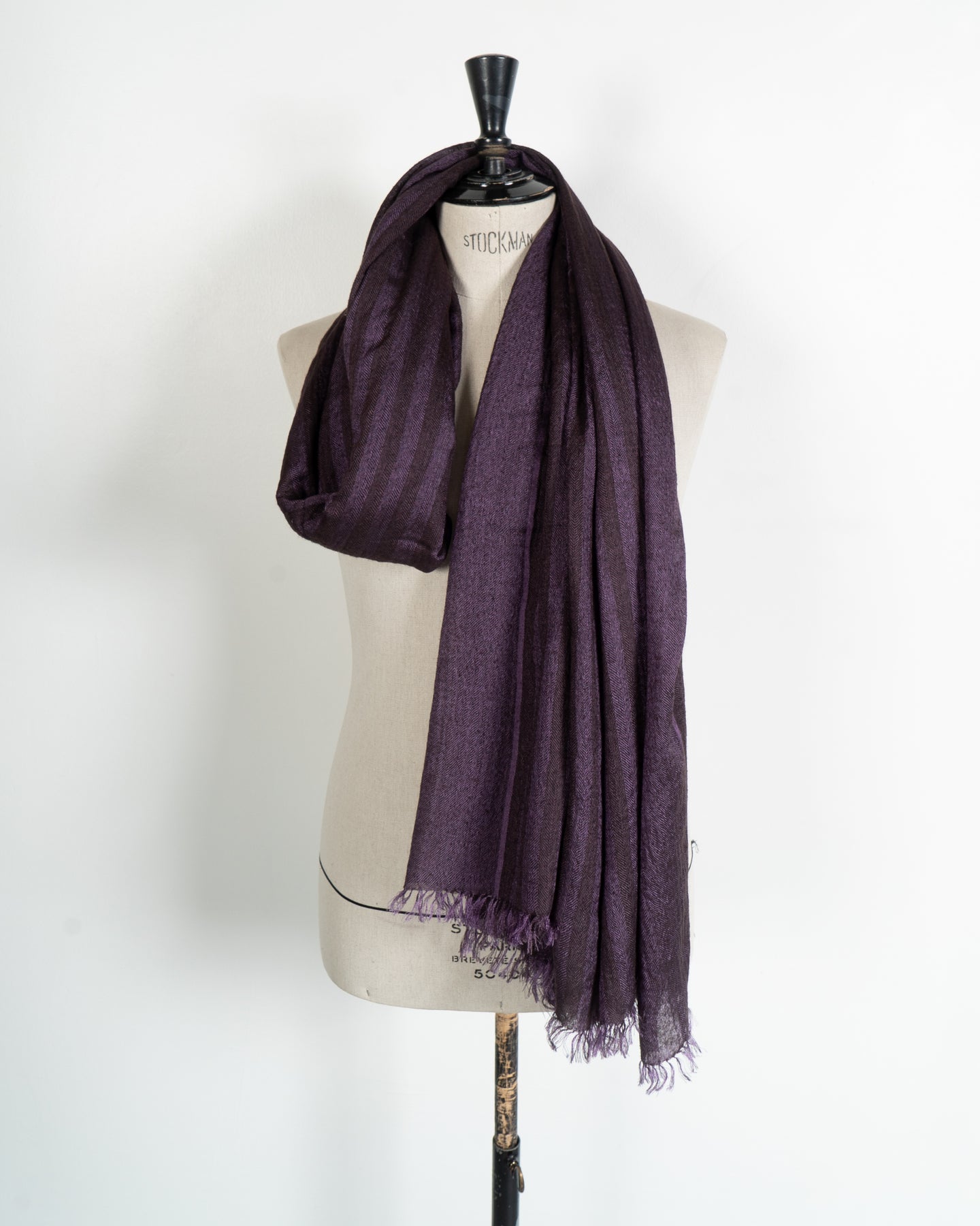 FW15 Purple Feather Striped Scarf