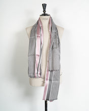 Load image into Gallery viewer, Silk Embroidered Striped Scarf
