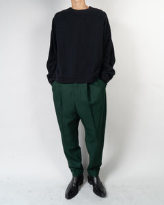 SS18 Oversized Black Cotton Sweatshirt with Padded Shoulders