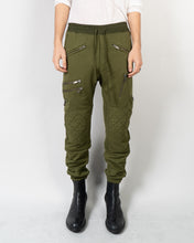Load image into Gallery viewer, FW18 Green Zipped Biker Sweatpants