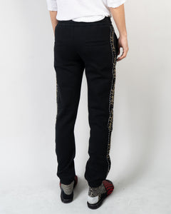 FW20 Black Embroidered Side Striped Perth Sweatpants