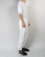 Load image into Gallery viewer, FW20 White Embroidered Side Striped Perth Sweatpants