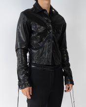 Load image into Gallery viewer, FW16 Laced Leather Trucker Jacket