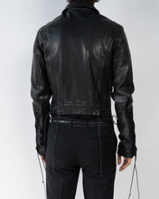 Load image into Gallery viewer, FW16 Laced Leather Trucker Jacket