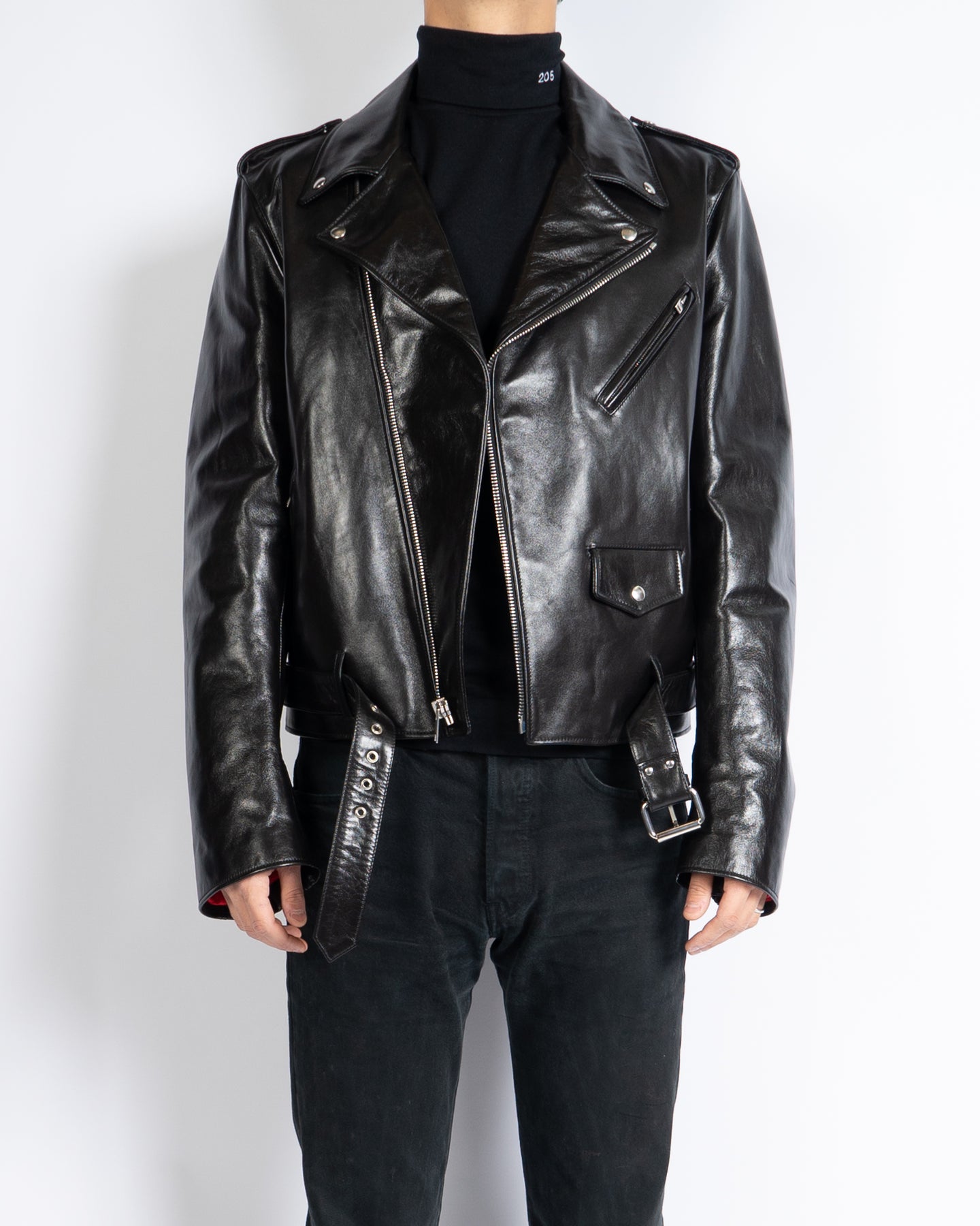 SS18 Steven Sprouse Screenprinted Leather Biker Jacket