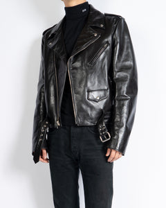 SS18 Steven Sprouse Screenprinted Leather Biker Jacket
