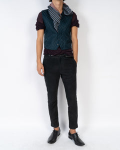 SS14 Blister Broken Black Suede Trousers